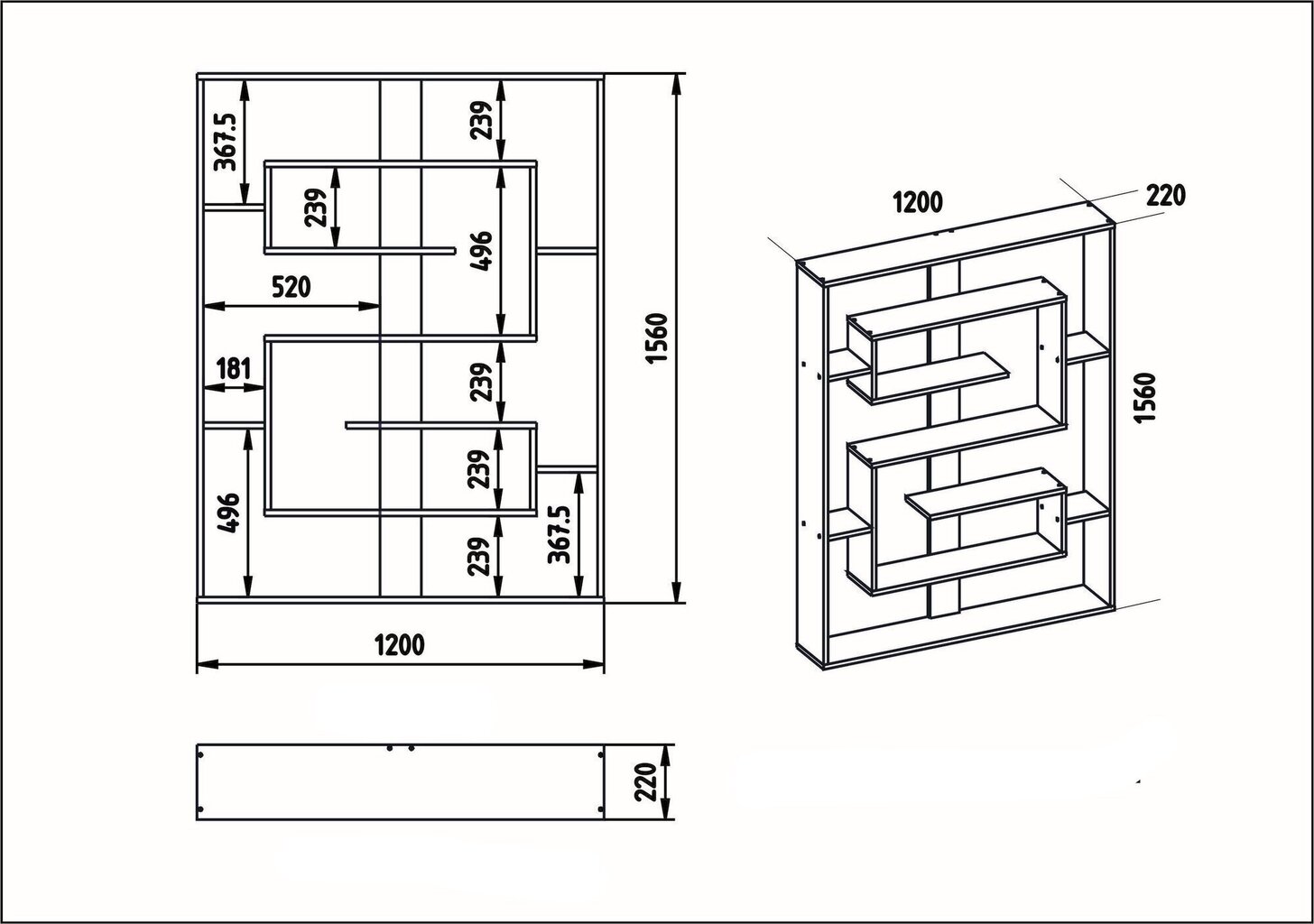 Eraldiseisev riiul Kalune Design Esteban, pruun/must hind ja info | Riiulid | kaup24.ee