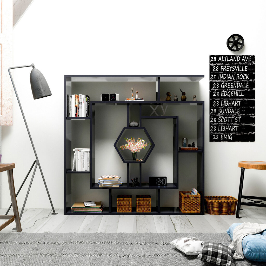 Sisseehitatud riiul Kalune Design Labrina, must hind ja info | Riiulid | kaup24.ee