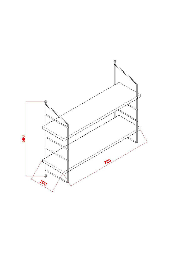 Seinariiul Kalune Design Armoni 2, pruun/must hind ja info | Riiulid | kaup24.ee