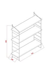 Seinariiul Kalune Design Armoni 3, helepruun цена и информация | Полки | kaup24.ee