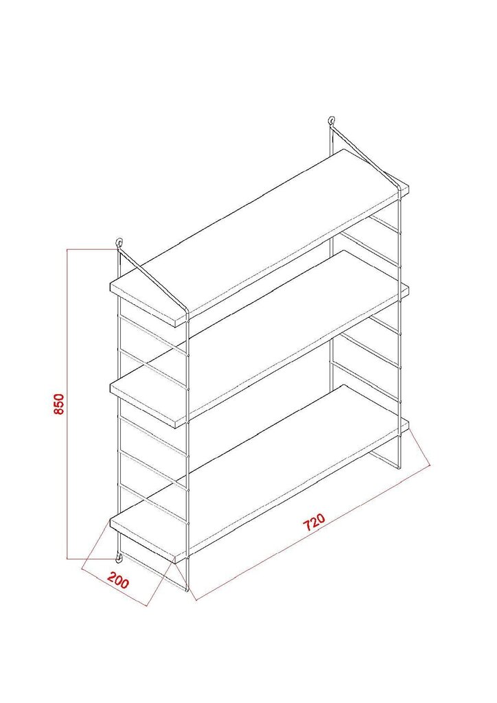 Seinariiul Kalune Design Armoni 3, helepruun hind ja info | Riiulid | kaup24.ee