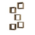 Подвесная полка Kalune Design Box Cube, коричневая