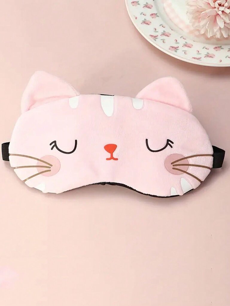 tk Cartoon Cat Design Plush Sleep Eye Eye mask, Office Travel Rest Sleep päikesevarjutav silmakate, naiste magamismask-mitmevärviline-roosa цена и информация | Pehmed mänguasjad | kaup24.ee