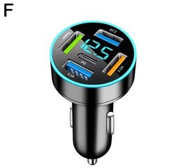 Uus digitaalne ekraan auto 4usb autolaadijaga 66w kiire laadimine auto mobiiltelefoni adapter PD mobiiltelefoni laadimise pea hind ja info | Elektriautode laadimisjaamad | kaup24.ee