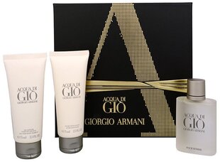 Komplekt meestele Giorgio Armani Acqua di Gio Pour Homme: EDT 50 ml + dušigeel 75 ml + raseerimisjärgne palsam 75 ml hind ja info | Meeste parfüümid | kaup24.ee