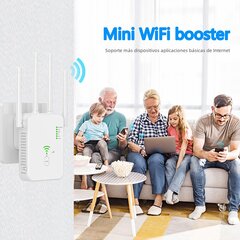 Juhtmeta WiFi link 1200Mbps WiFi kordussignaali võimendi kaheribaline 2,4G 5G WiFi pikendaja 802.11ac Gigabit WiFi koos WPS-i ruuteri võrguantenniga US PLUG 2,4G 300Mbps must hind ja info | Ruuterid | kaup24.ee