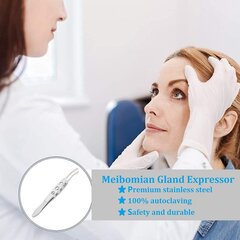 Esmaklassilised roostevabast terasest Meibomian Gland Expressor Professionaalsed tangidega silmalaugude massaažipintsetid kuivadele silmadele, ülitäpsed pintsetid (ristkülik 2 hind ja info | Suuhügieen | kaup24.ee