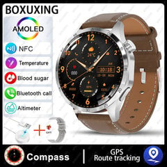 Для Smart Watch Мужские Часы 4 Pro Amoled Hd-Экран Bluetooth Вызов Nfc Мониторинг Здоровья Smartwatch Новые Часы Gt4pro_Brown leather_NFC GT4 Pro цена и информация | Смарт-часы (smartwatch) | kaup24.ee