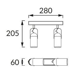 Seina- ja laevalgusti LOFTA GU10 2L BLACK 205x280x60xmm hind ja info | Süvistatavad ja LED valgustid | kaup24.ee