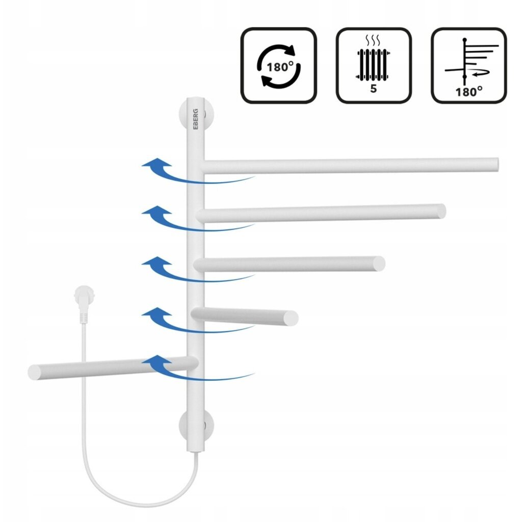 Elektriline vannitoa rätikukuivati WarmLadder, 80W hind ja info | Vannitoa radiaatorid ja käterätikuivatid | kaup24.ee