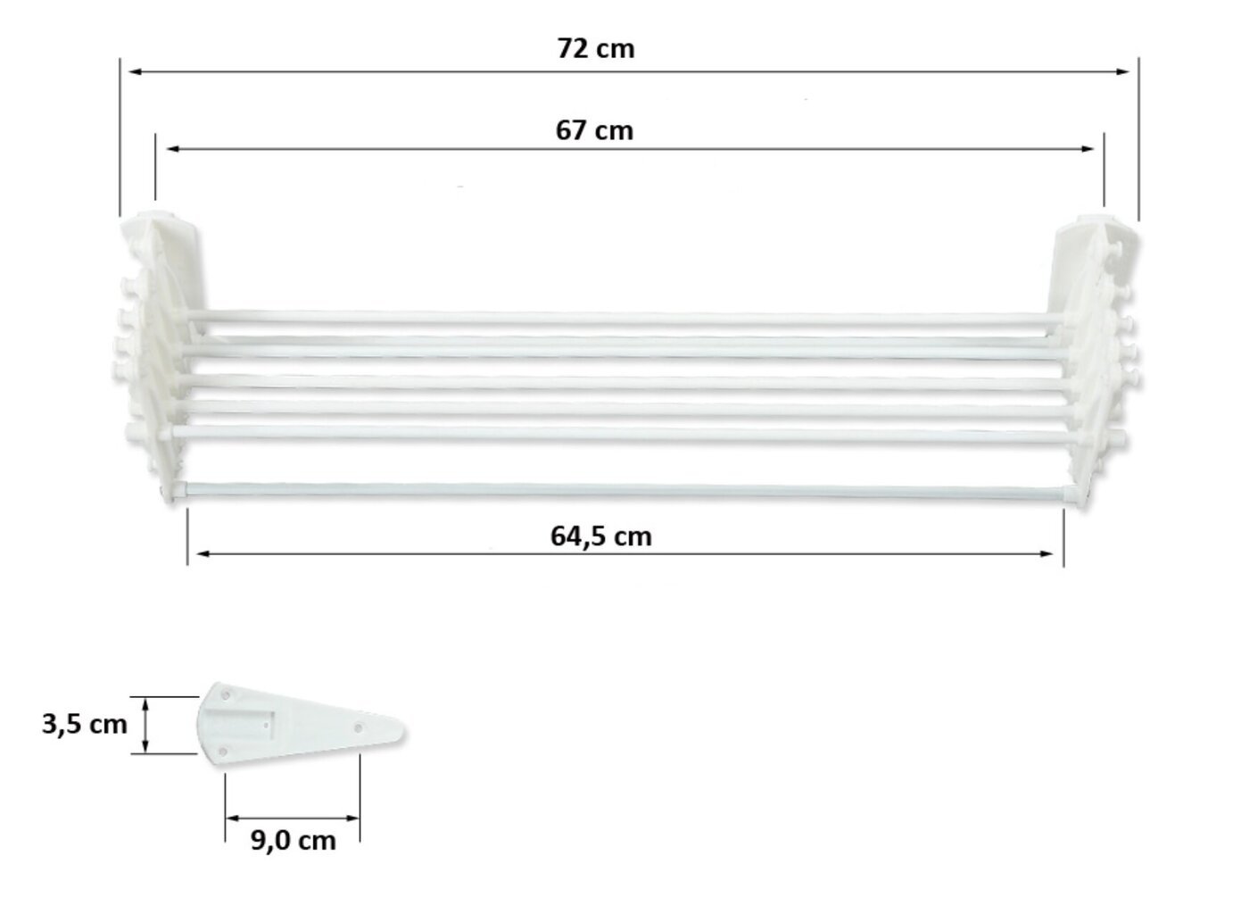 Rätikuhoidja BalcoDry, 70cm hind ja info | Vannitoa sisustuselemendid ja aksessuaarid | kaup24.ee