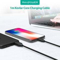 Плетеный кабель RAVPower RP-CB017 1 м USB A для Type-C цена и информация | Кабели для телефонов | kaup24.ee