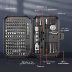 130-ühes täppiskruvikeeraja komplekt – Torxi täppisotsakud – remonditööriistade komplekt iPhone'i, sülearvuti, arvuti, Macboo jaoks hind ja info | Telefoniosad ja parandamise tööriistad | kaup24.ee