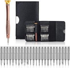 LINJOU Precision Screwdriver Mini 25 in 1 Kit parandustööriistad iPhone'i, mobiiltelefoni, sülearvuti, käekella, mänguasjade, prillide, ehete jms jaoks hind ja info | Telefoniosad ja parandamise tööriistad | kaup24.ee