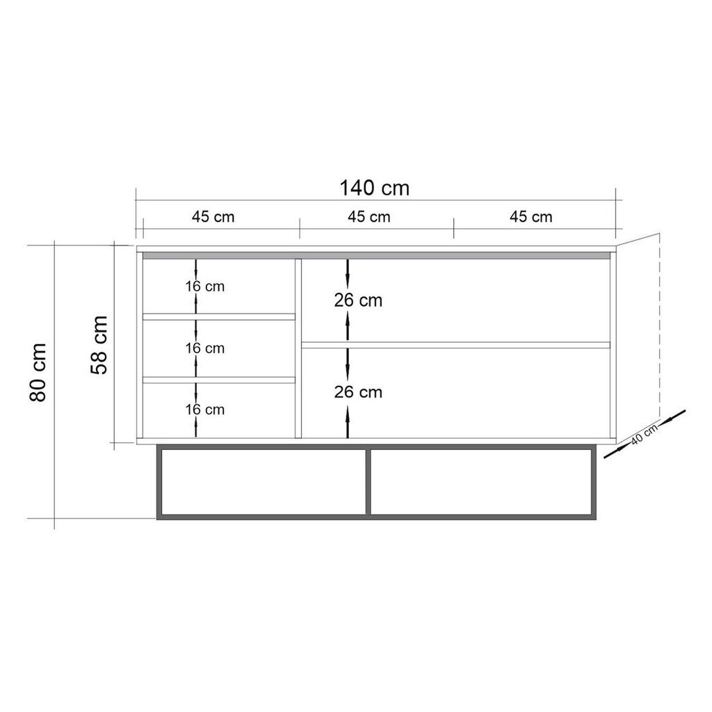 Kummut Kalune Design Quantum Mare, pruun/must hind ja info | Kummutid | kaup24.ee