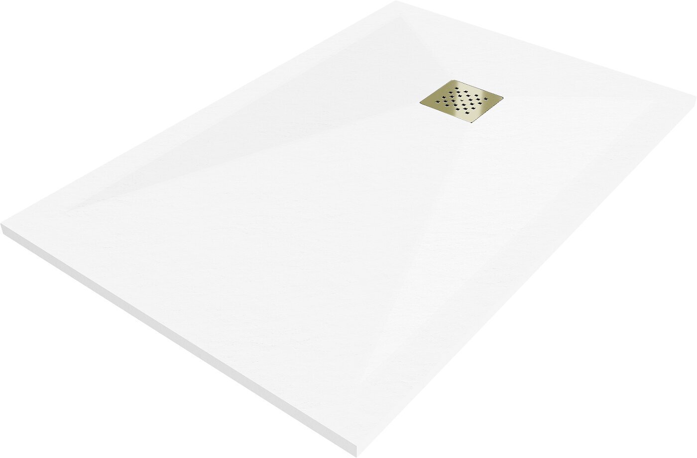 Ristkülikukujuline dušialus Mexen Stone+ koos sifooniga, 120 x 90 cm, White+Gold цена и информация | Dušialused | kaup24.ee