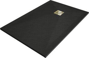 Прямоугольный душевой поддон Mexen Stone+ с сифоном, 130 x 70 см, Black+Gold цена и информация | Стойки для душа | kaup24.ee