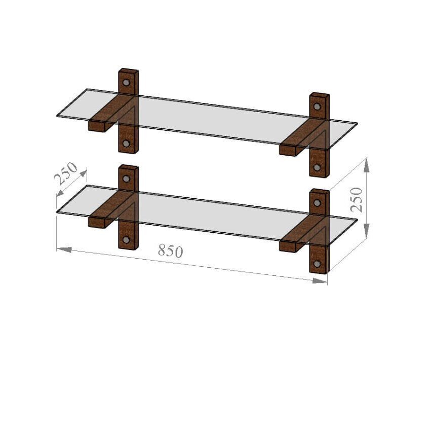 2 riiuli komplekt Kalune Design R202, pruun/hall hind ja info | Riiulid | kaup24.ee