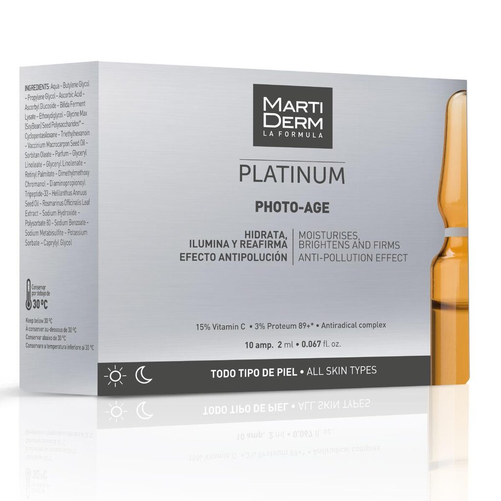 Näoseerum koos C-vitamiiniga MartiDerm Platinum Photo Age 10x2 ml hind ja info | Näoõlid, seerumid | kaup24.ee