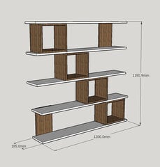 Полка Kalune Design Wind, белая/темно-коричневая цена и информация | Полки | kaup24.ee