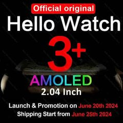 2024. Aasta Uus Ehtne Hello Watch 3 Plus Nutikell 49 Mm Amoled 4G Rom Nfc Kompasskell Bluetooth Kõne Spordi Nutikell Meestele Naistele_Black Alpine indigo_With original box hind ja info | Nutikellad (smartwatch) | kaup24.ee