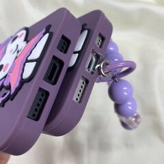 3D multikas Sanrio Kuromi Luksusliku käevõruga Pehmest silikoonist telefoniümbristega iPhone 14 13 12 11 Pro Max tagakaane Y2k Girl Kingitus hind ja info | Telefoni kaaned, ümbrised | kaup24.ee