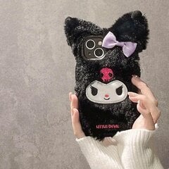 Cartoon Plush Sanrio Kuromi koos käevõru telefoniümbristega iPhone'i jaoks 14 13 12 11 Pro Max Xr Xs Max X Põrutuskindel Soft Shell Y2k Girl hind ja info | Telefoni kaaned, ümbrised | kaup24.ee