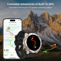 Originaal Kospet Tank T3 Ultra Smart Kellad Meestele Gps Nutikell Naiste 470Mah Elektrooniline Fitness Amoled Aod Bluetooth Kellad_silver n strap film hind ja info | Nutikellad (smartwatch) | kaup24.ee