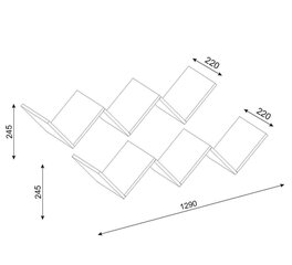 2 riiuli komplekt Kalune Design Zig Zag, valge hind ja info | Riiulid | kaup24.ee