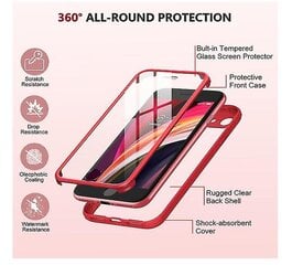 Iphone Se Case, Iphone 8 Case Military Grade Full Body 360 Põrutuskindel kaitseraua läbipaistev tagakorpuse kate Iphone Se / Iphone 8 jaoks (punane) hind ja info | Telefoni kaaned, ümbrised | kaup24.ee