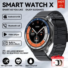 2024. Aasta Uus Oppo Watch X Smart Watch 4G Mäluga Muusikavideo Bluetooth-Kõne Ip68 Veekindel Amoled Nutikell Tws Kõrvaklappide Jaoks ﻿_Black Steel 2A-B hind ja info | Nutikellad (smartwatch) | kaup24.ee