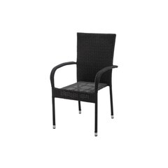 Плетеное кресло 4living Liisa Stackable, черный цена и информация | Садовые стулья, кресла, пуфы | kaup24.ee