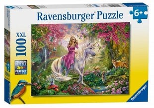 Пазлы Ravensburger Принцесса на белом единороге, 100 д., 10641 цена и информация | Пазлы | kaup24.ee