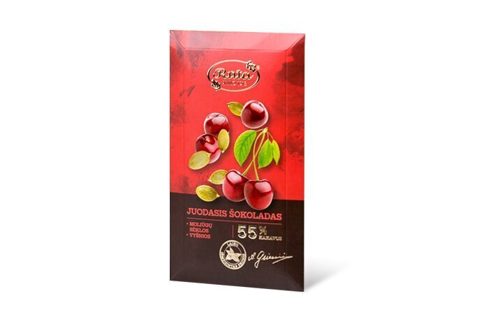 Tume šokolaad 55% kõrvitsaseemnete ja kirssidega, 1x90 g (ümbrikus) hind ja info | Maiustused | kaup24.ee