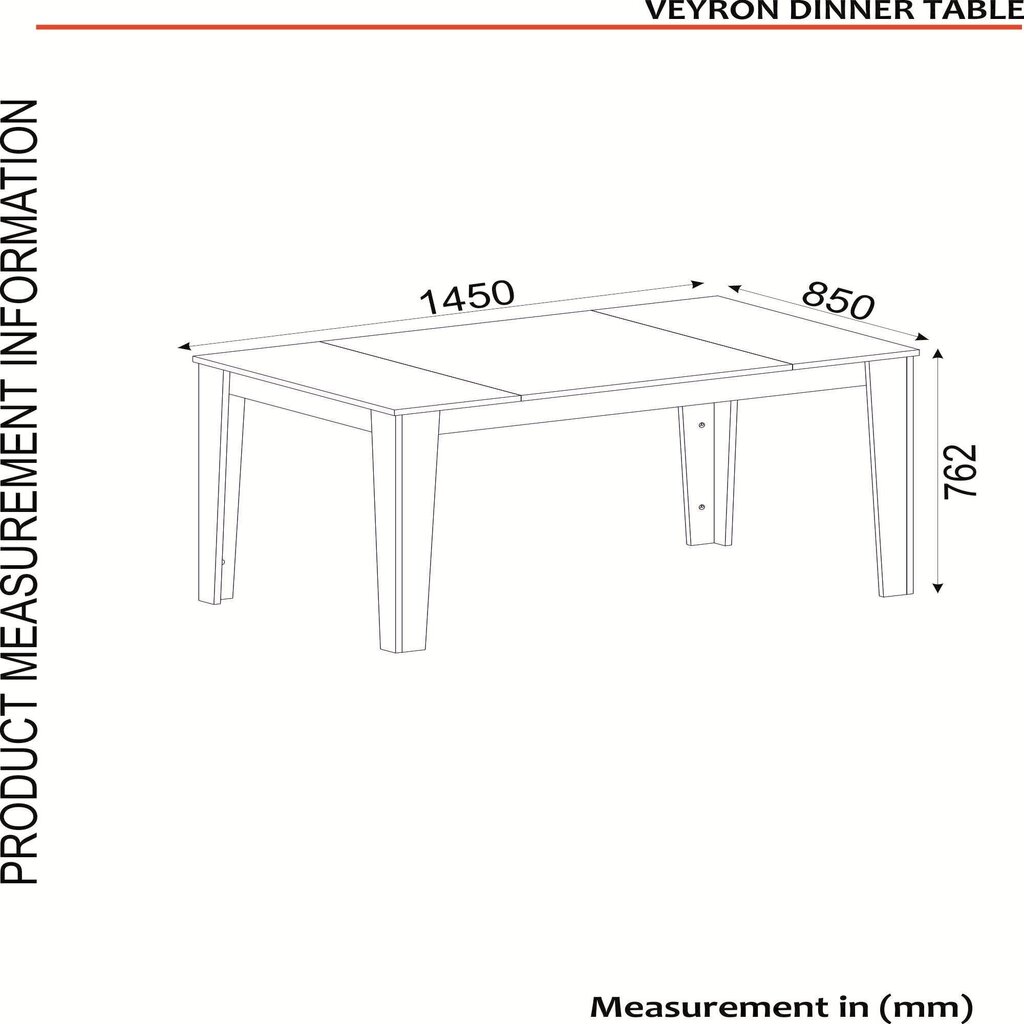 Söögilaud Kalune Design Veyron, must/kuldne hind ja info | Köögi- ja söögilauad | kaup24.ee