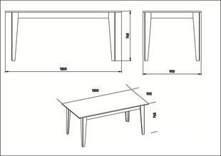 Стол обеденный Kalune Design Polka, черный цена и информация | Кухонные и обеденные столы | kaup24.ee