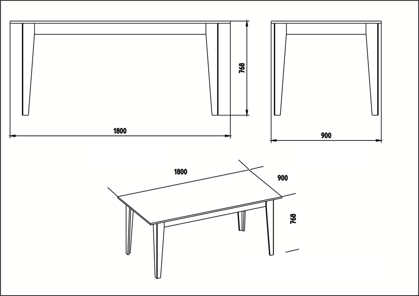 Söögilaud Kalune Design Polka, must hind ja info | Köögi- ja söögilauad | kaup24.ee