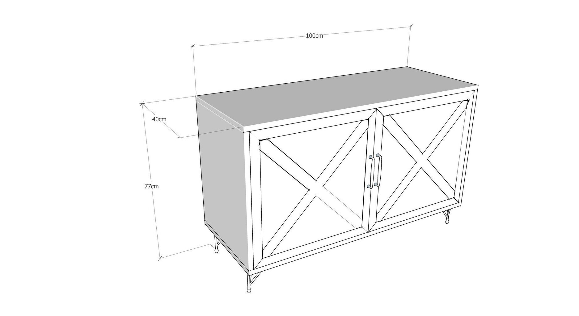 Kummut Kalune Design Jupiter, hall/pruun hind ja info | Kummutid | kaup24.ee