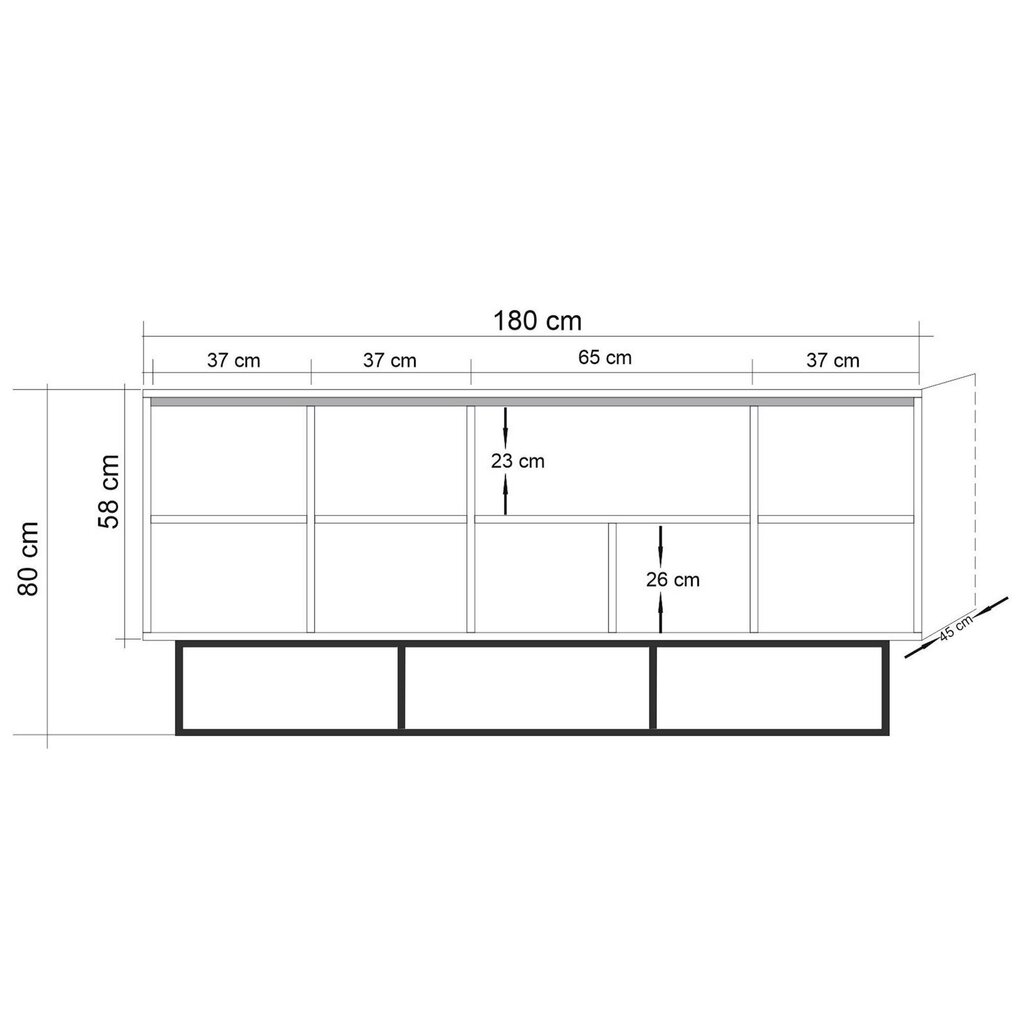 Kummut Kalune Design Quantum Medula, helepruun hind ja info | Kummutid | kaup24.ee