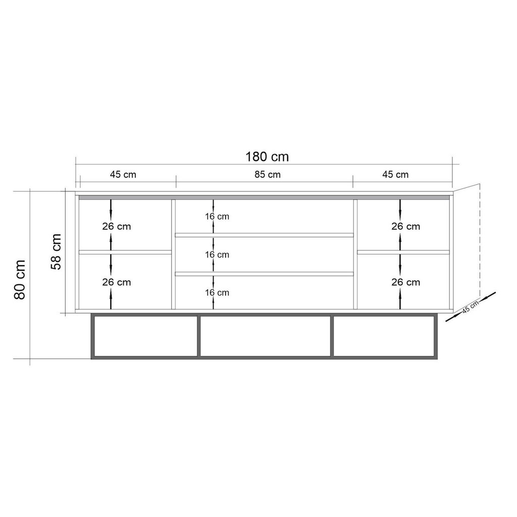 Kummut Kalune Design Quantum Verda, pruun/must hind ja info | Kummutid | kaup24.ee