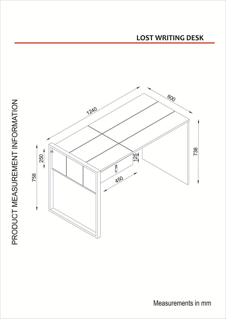 Kirjutuslaud Kalune Design Lost, pruun hind ja info | Arvutilauad, kirjutuslauad | kaup24.ee