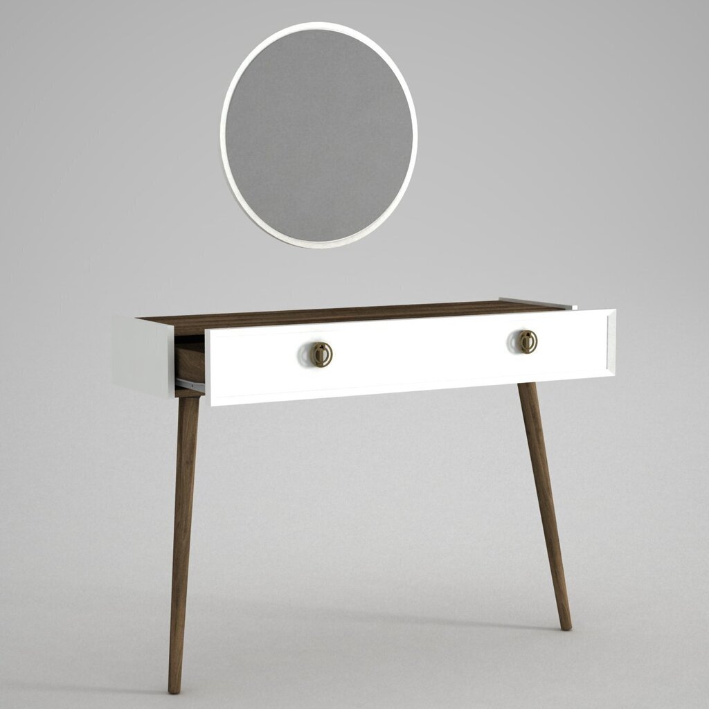 Konsoollaua ja peegli komplekt Kalune Design Nadya Aynali, valge цена и информация | Konsoollauad | kaup24.ee
