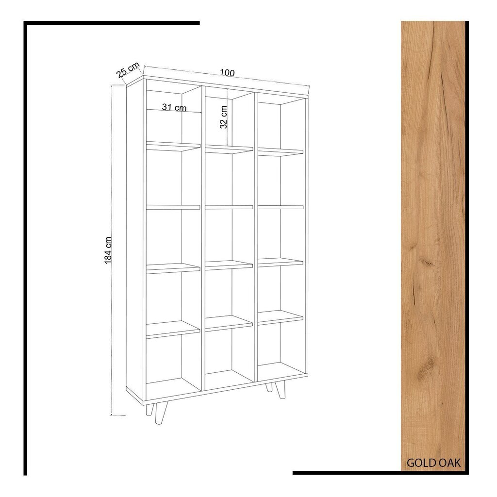 Riiul Kalune Design Zipa, tamm цена и информация | Riiulid | kaup24.ee