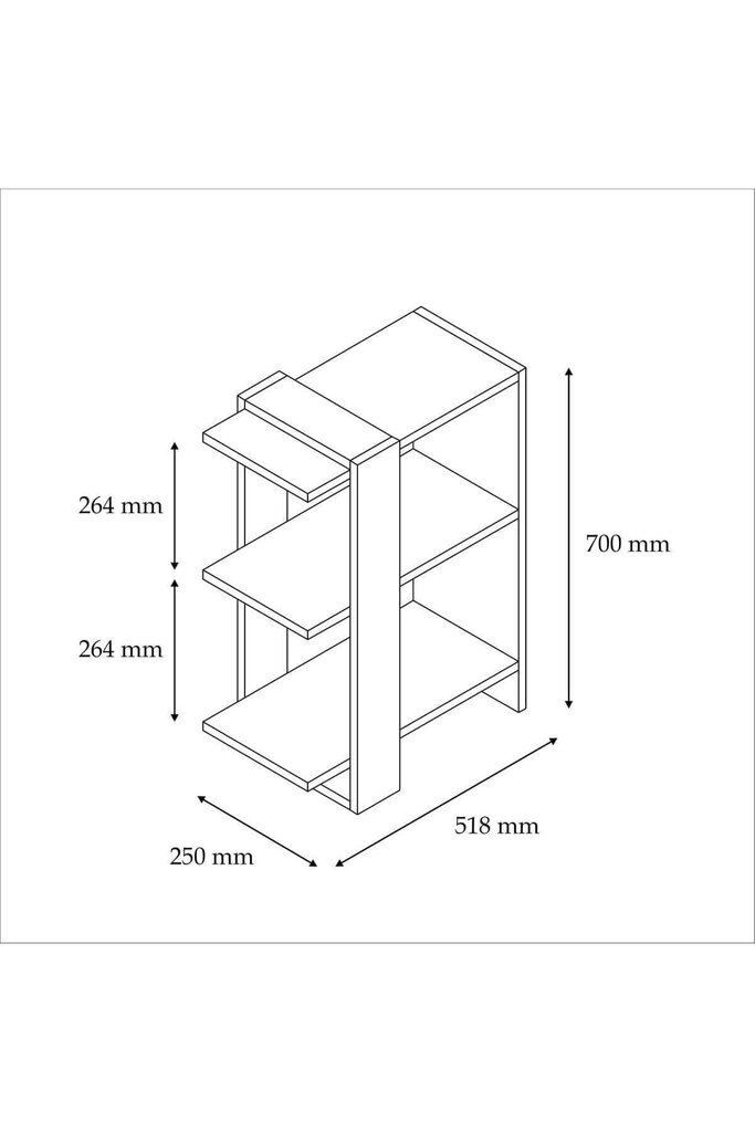 Riiul Kalune Design Ova, pruun/hall цена и информация | Riiulid | kaup24.ee