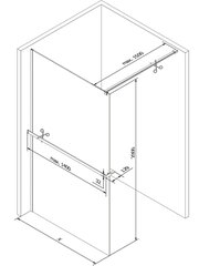 Walk-in душевая стенка Mexen Kioto+ с полкой, Chrome/матовое стекло, 80 x 200 см цена и информация | Душевые двери и стены | kaup24.ee