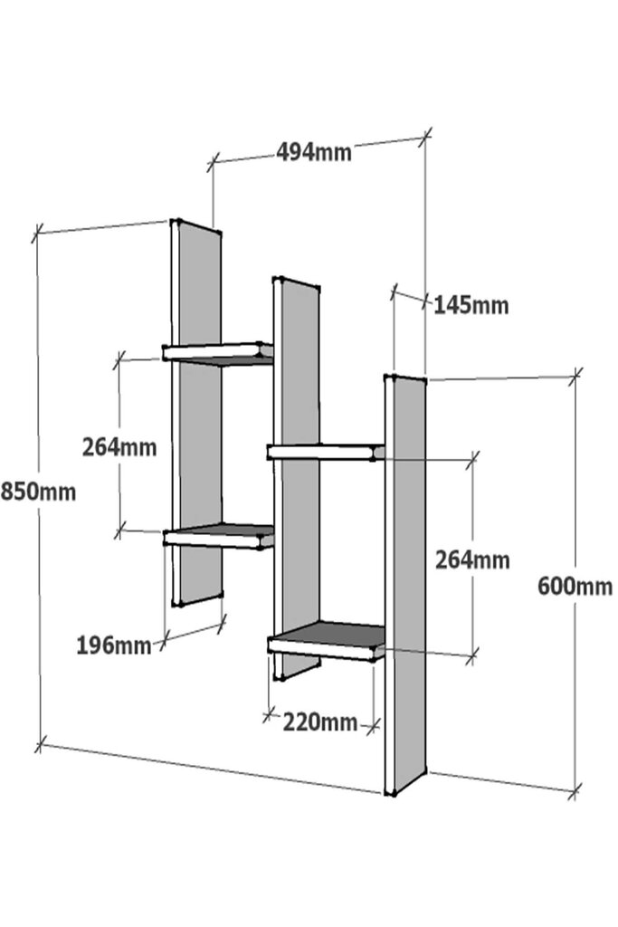 Riiul Kalune Design Su, hall/pruun hind ja info | Riiulid | kaup24.ee