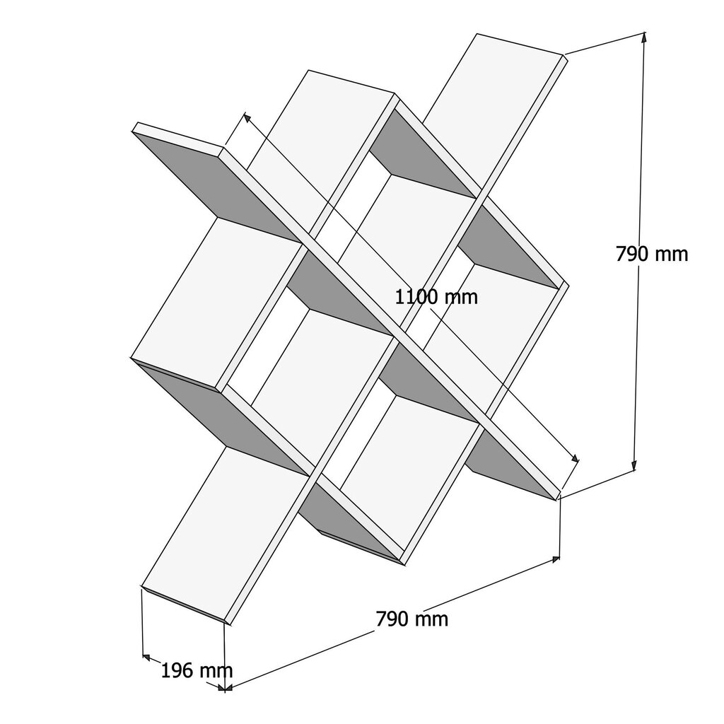 Riiul Kalune Design Semo, tamm/hall hind ja info | Riiulid | kaup24.ee