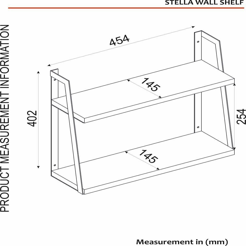 Riiul Kalune Design Stella, pruun/must цена и информация | Riiulid | kaup24.ee