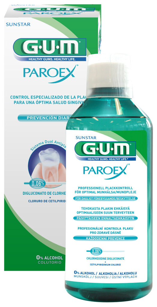 Suuvesi Paroex 0,06%CHX+0.05%‘PC 500 ml põletikuvastane seeria GUM® (1702) цена и информация | Suuhügieen | kaup24.ee