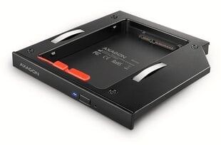 RSS-CD12 Ramka 2,5-tollise SSD-HDD ja Gniazda DVD-ga, 12,7 mm LED alumiinium цена и информация | Чехлы для внешних жестких дисков | kaup24.ee